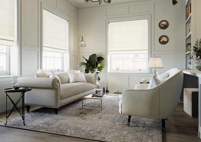 Odessa Velvet, Ivory - Twist&Fit Roman Blind - Image 7